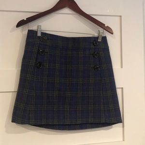 Gap Plaid Wool Mini Skirt